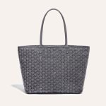 Goyard Artois Tote MM Grey Goyardine Canvas & Chevroches Calfskin Palladium Hardware